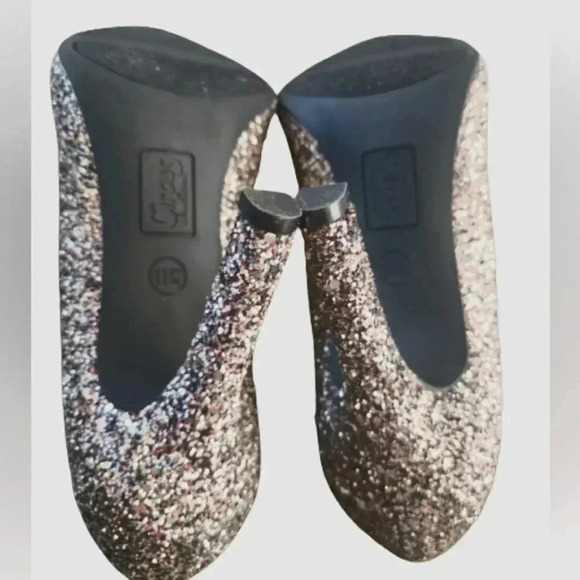 Black Sparkling Glitz Bling Bow Evening  Holiday Size 11 W - Picture 3 of 4